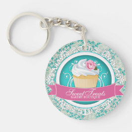 Elegantt och nyckfullt muffinbageri Keychain