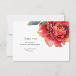 Elegantt pionbröllop tackar dig att card tack kort