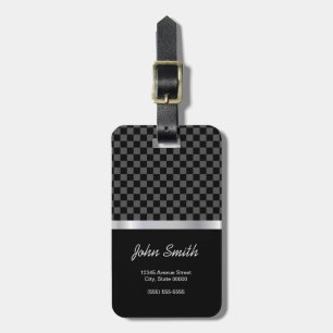 Elegantt & Pro svart silver kvadrerar rutigt Bagagebricka
