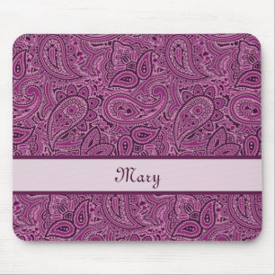 Elegantt purpurfärgat blom- Paisley mönster med Musmatta