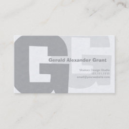 Elegantt Retro stort blåttgråttG Visitkort