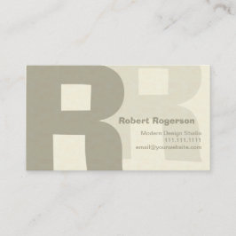 Elegantt Retro stort dubbelt brev R Visitkort