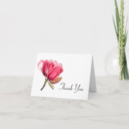 Elegantt rosa Magnoliabrölloptack Tack Kort