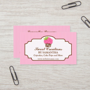 Elegantt rosa muffinbageri visitkort