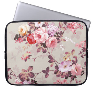 Elegantt rosa rött purpurfärgat romönster för laptop sleeve