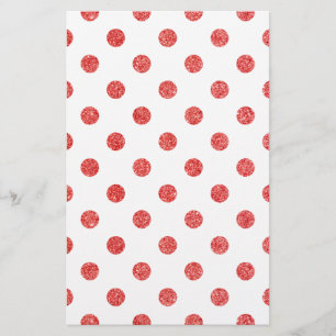Elegantt rött glitterpolka dotsmönster brevpapper