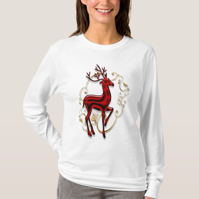 Elegantt rött guld för ren t-shirt (Framsida)