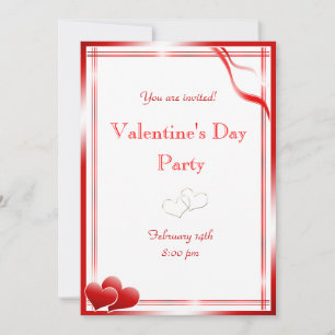 Elegantt rött hjärtavalentin party för dag inbjudningar