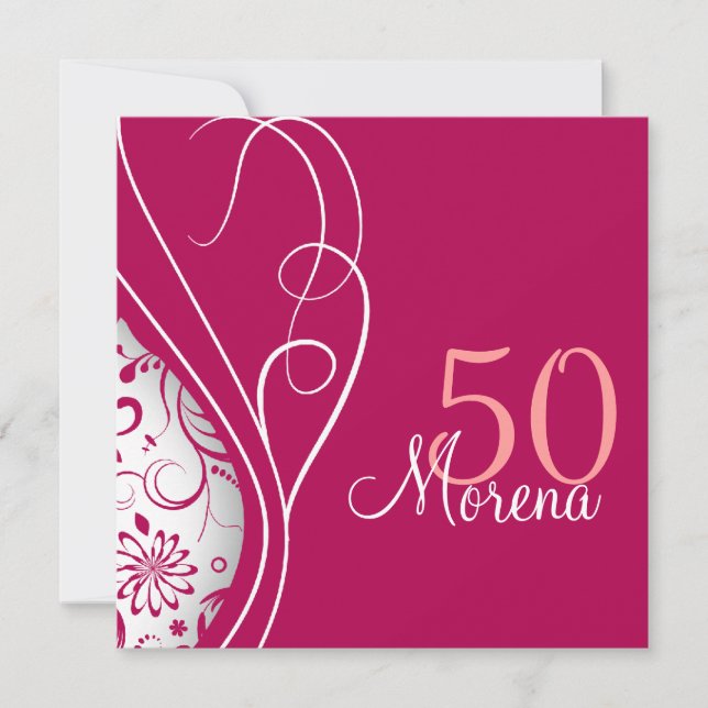 Elegantt rött kvadrerar inbjudan (Framsida)