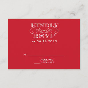 Elegantt rött virvlar runt bröllop OSAkortet OSA Kort
