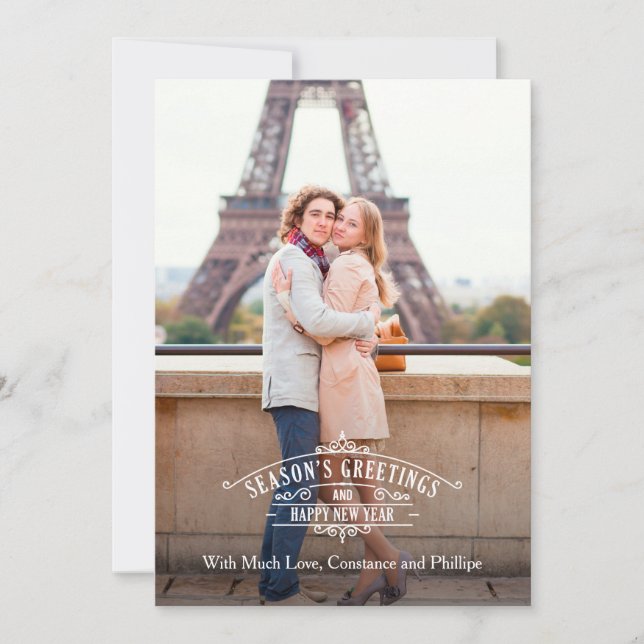 Elegantt säsong kort Groupon för hälsningfoto (Framsida)