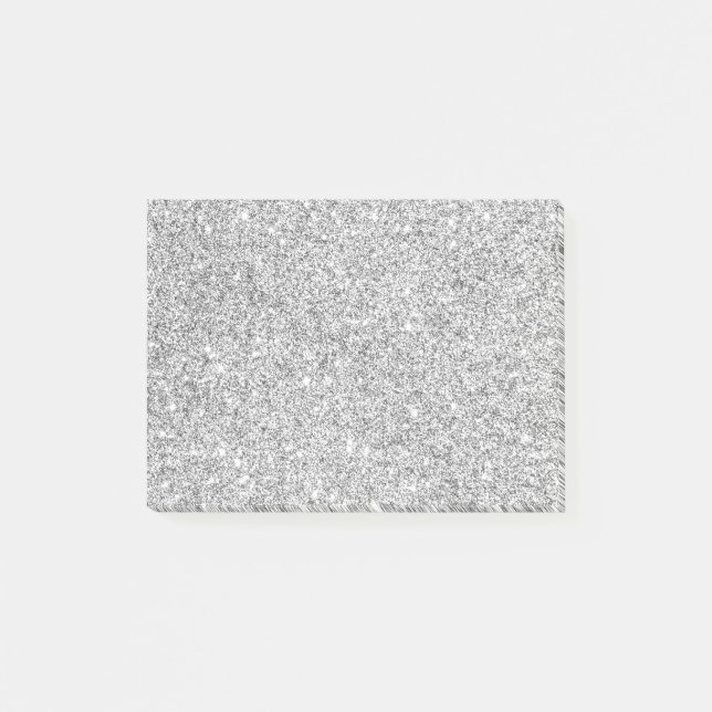 Elegantt silverglitter post-it block (Framsida)
