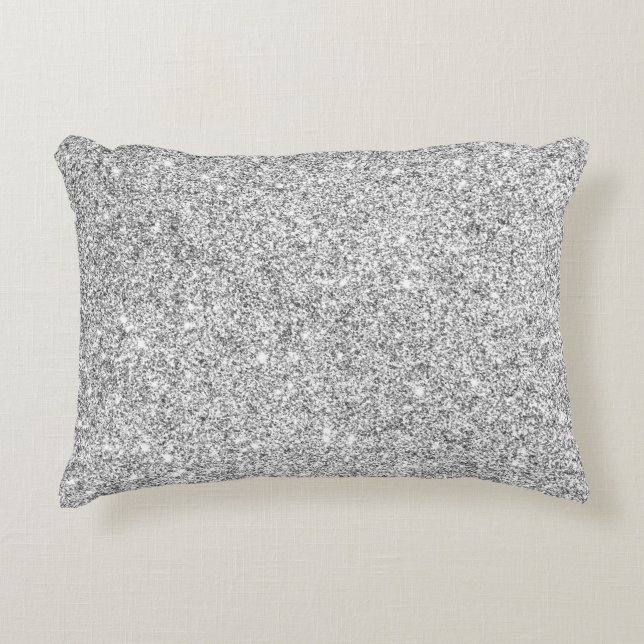Elegantt silverglitter prydnadskudde (Framsidan)