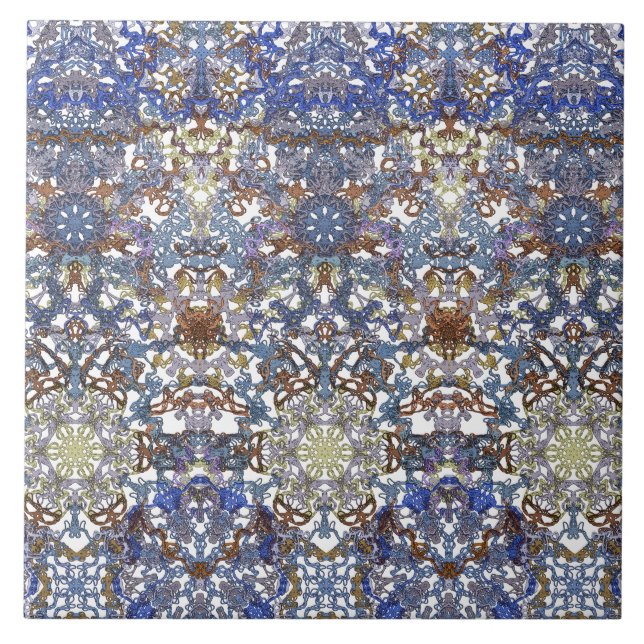 Elegantt snöremönster i nobel färg-Konst Nouveau Kakelplatta (Framsidan)