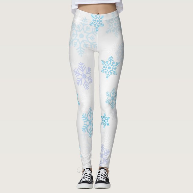Elegantt Snowflakemönster Leggings (Framsida)
