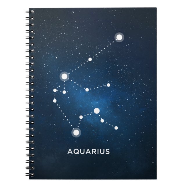 ELEGANTT STARRY BLÅTTVATTENFÄRGUNIVERSUM - ANTECKNINGSBOK MED SPIRAL (Framsidan)