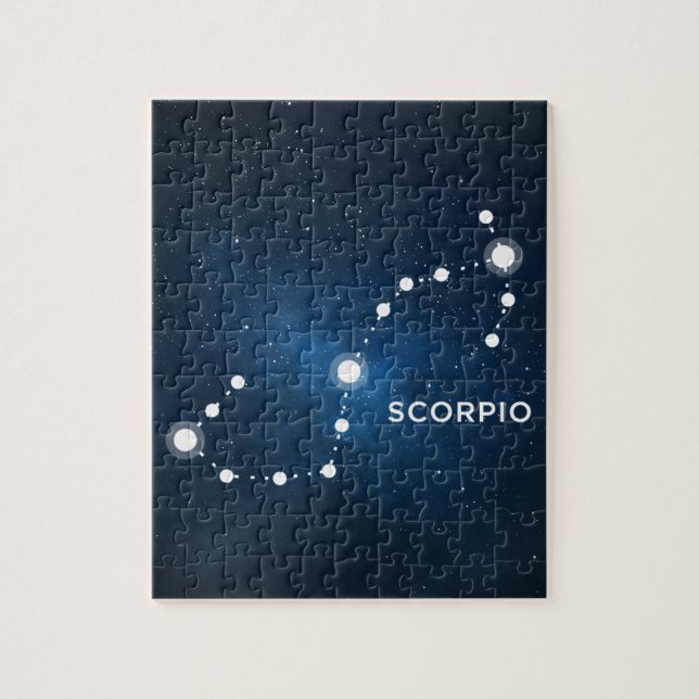 ELEGANTT STARRY BLÅTTVATTENFÄRGUNIVERSUM - SCORPIO PUSSEL (Vertikal)