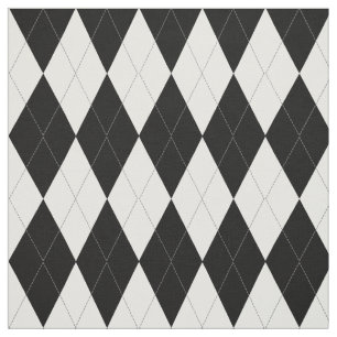 Elegantt svartvitt Argyle mönster Tyg