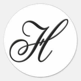 Elegantt svartvitt MonogramH Runt Klistermärke