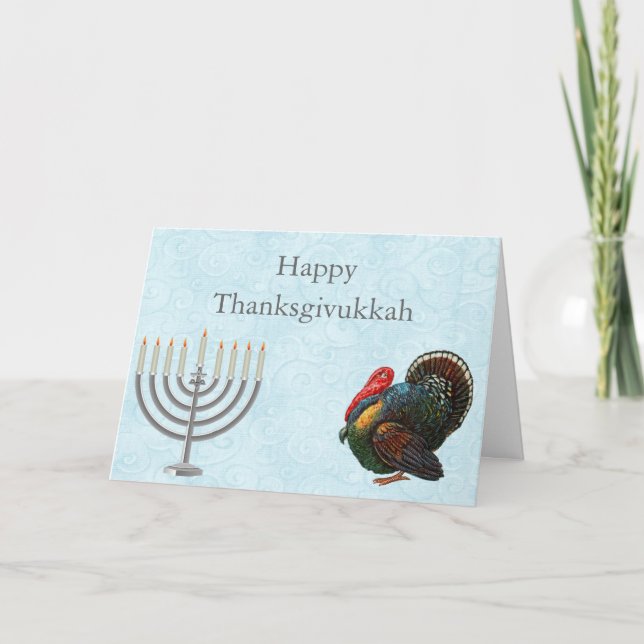 Elegantt Thanksgivukkah hälsningkort Helgkort (Framsida)