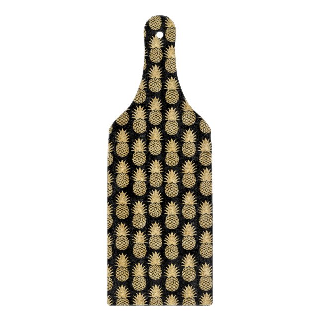 Elegantt tropiskt svart- och guldananasmönster (Framsidan)