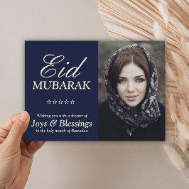 Elegantt typografipersonligEid Mubarak foto Helgkort