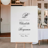 Elegantt välkomstskylt med efternamnets initial fö