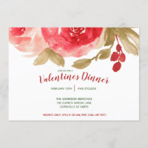 Elegantt vattenfärgröd rosvalentin party för dag