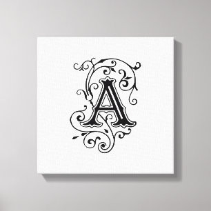 Elegantt Victorianbrev en Monogram Canvastryck