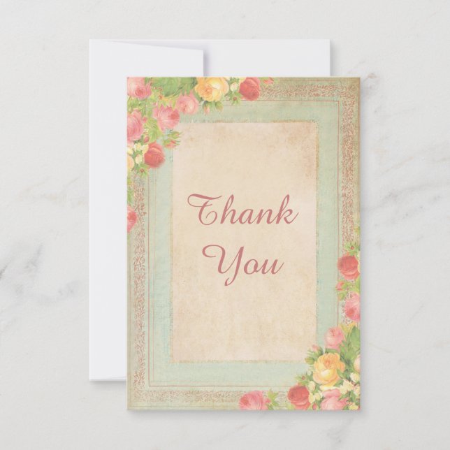 Elegantt vintagerotack tack kort (Framsida)