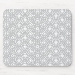 Elegantt vit- och gråttmönster. Damask. Musmatta
