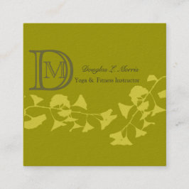 Elegantt yrkesmässigt Monogrammed för Ginkgo   Fyrkantigt Visitkort