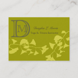 Elegantt yrkesmässigt Monogrammed för Ginkgo Fyrkantigt Visitkort