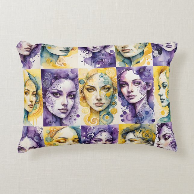 Eleganz 3-dekorfärg prydnadskudde (Framsidan)