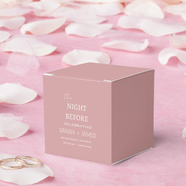 Elegeant Dusty Rosa Rehearsal Dinner Bröllopsfest Presentaskar (Bröllop)
