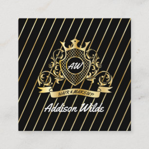 Elegenat Guld Monagram, fashioned design Fyrkantigt Visitkort