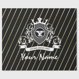 Elegenat White Monagram Fashioned wrapped papper Presentpapper