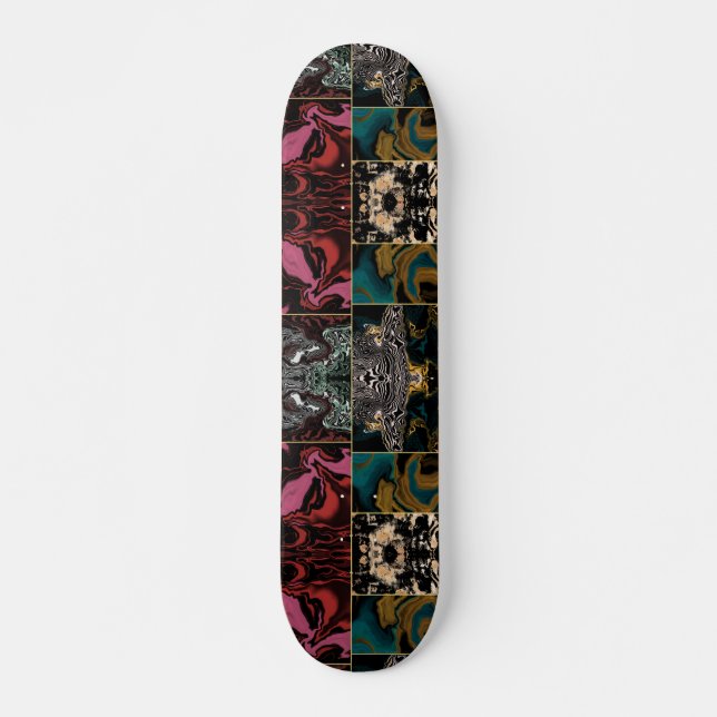 Elegent Abstrakt MARBLE Mönster Mini Skateboard Bräda 18,5 Cm (Framsida)