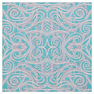 Elegent Bevackert Symmetrical Swirls Fabric Tyg
