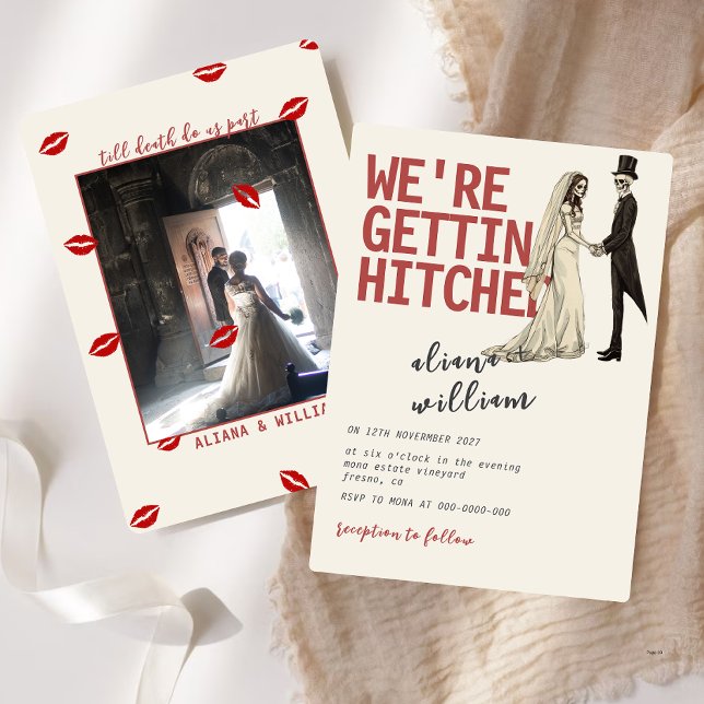 Elegent Bold Halloween Gothic bröllopsinbjudan Inbjudningar (Skapare uppladdad)