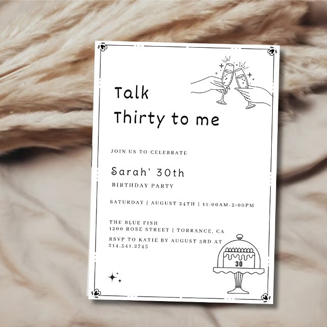 Elegent, enkelt samtal 30 till mig 30års födelseda inbjudningar (Skapare uppladdad)