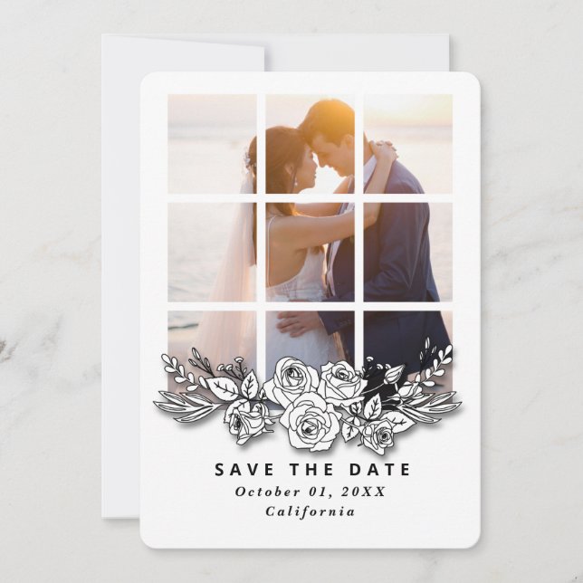Elegent fönster med bild Bröllop Save the Date Inbjudningar (Framsida)