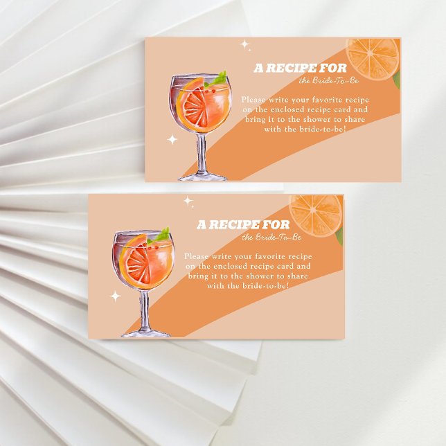 Elegent första spritz-receptet för att briden ska tilläggskort (Recipe for bride to be)