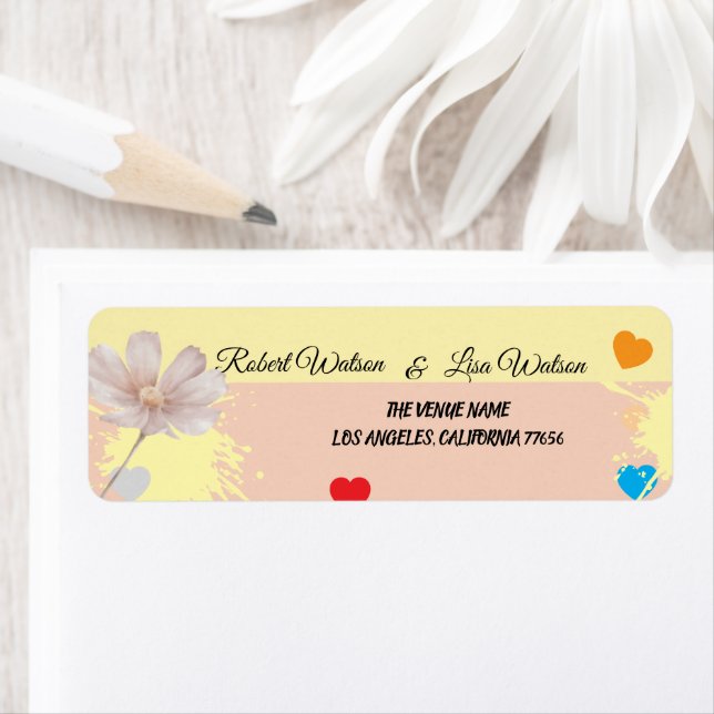 Elegent modren dazie flower returadress etikett (Insitu)