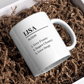 Elegent Personlig Namn Definition Gift Mugg