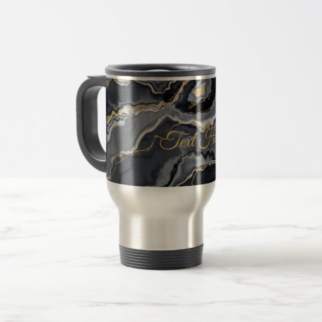 Elegent personlig resemugg med marmorerat mönster (Framsida vänster)