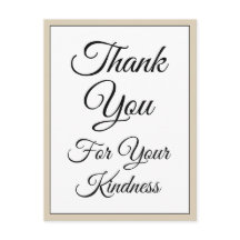 Elegent "Tack för din vänlighet" vykort