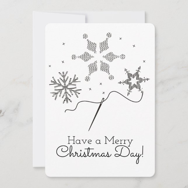 Elegeringskort broidery kor sydd med häftning julkort (Framsida)