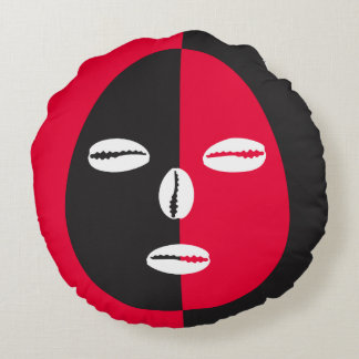 Eleggua 2 Ansikte Rund Kudde