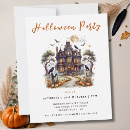 Elegiskt spökslott Halloween Inbjudningar
